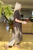 Made in Italy Paulo Pillow Cotton Shirt Dress Dark Chocolate